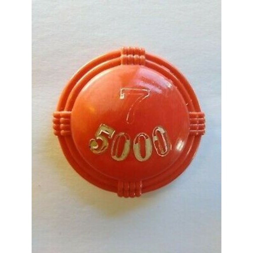 Pinball Machine Cap Vintage Original Part 1950s Red Orange Marbleized 7 5000